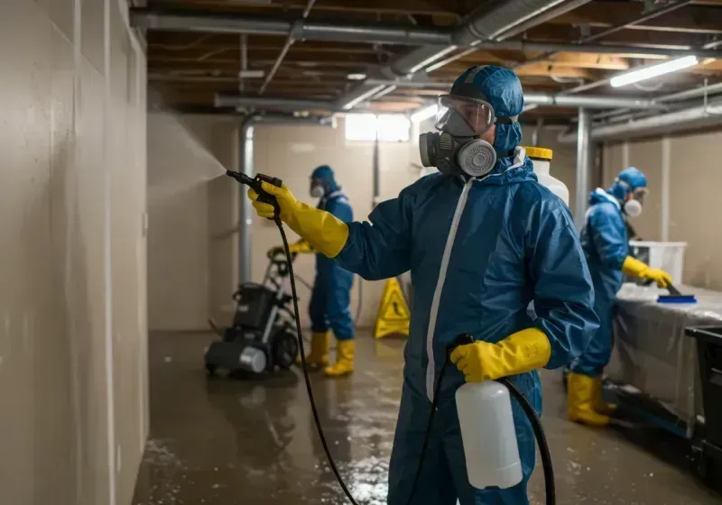 Basement Sanitization and Antimicrobial Treatment process in East Hampton, NY